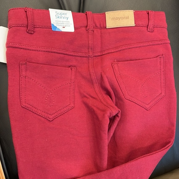 NWT Gorgeous Raspberry Color Mayoral Bungundy Skinny legging’s soft Pants 🌺 - Picture 3 of 5